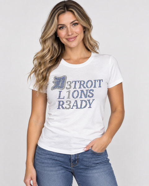 Detroit Lions Ready - Rhinestone Tee