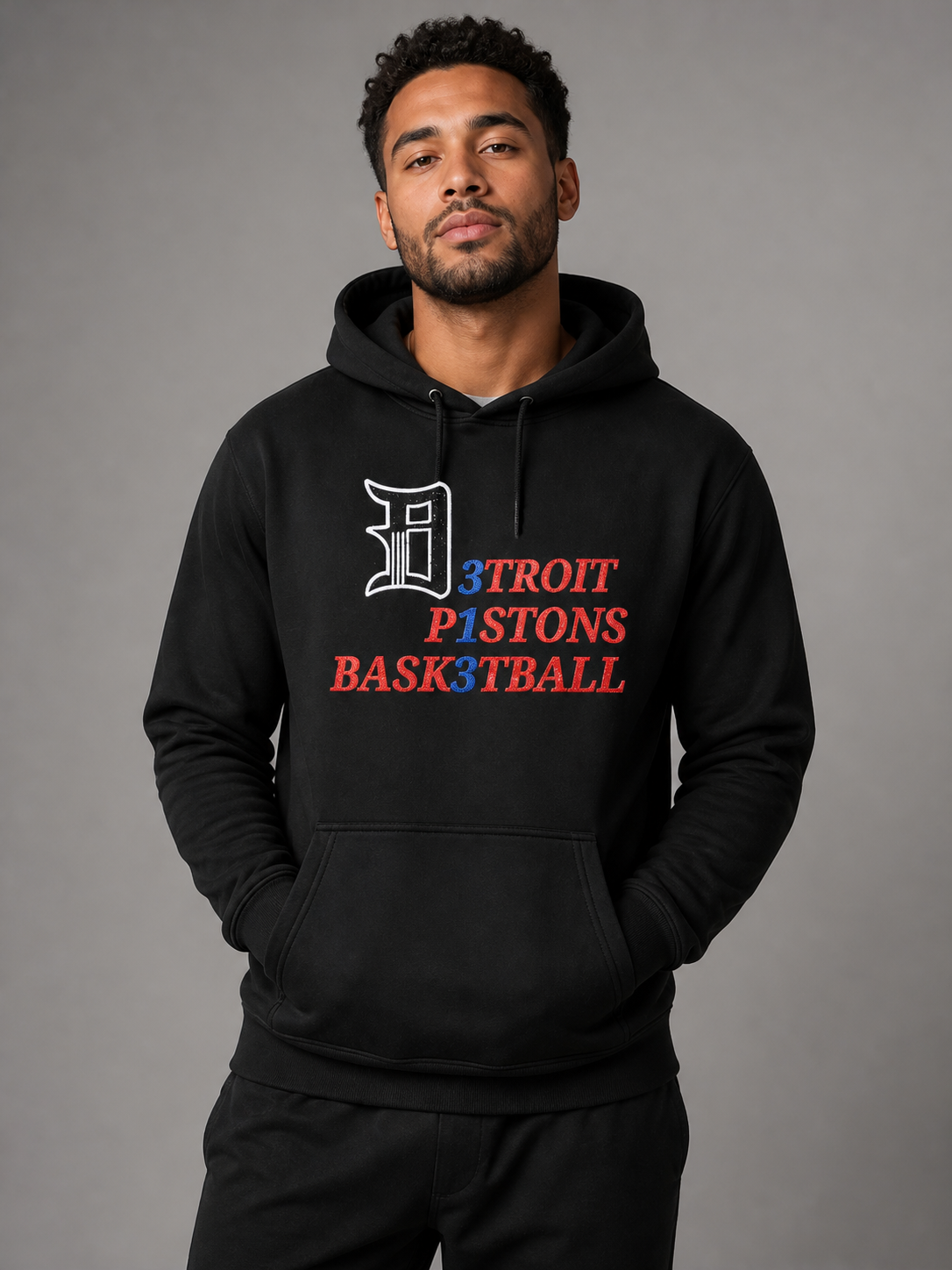 Detroit Pistons Basketball Glitter Hoodie